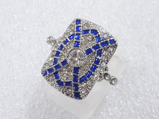 JAPANESE KIMONO / ANTIQUE COLORED STONE RING (SIZE 13.5)